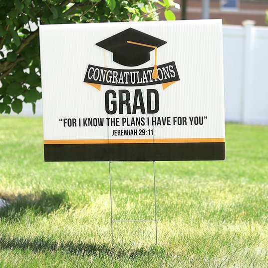 Congratulations, Grad, Jeremiah 29:11, Yard Sign