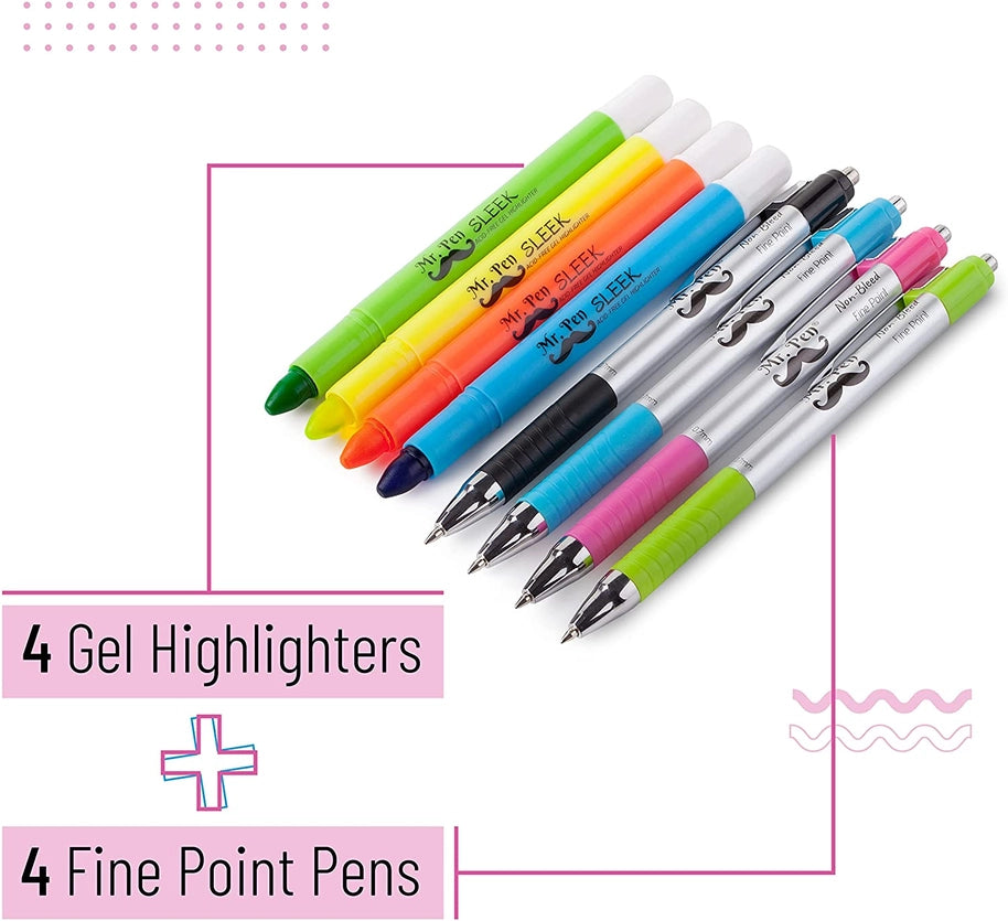 Mr. Pen- Bible Highlighters and Pens No Bleed, 8 Pack