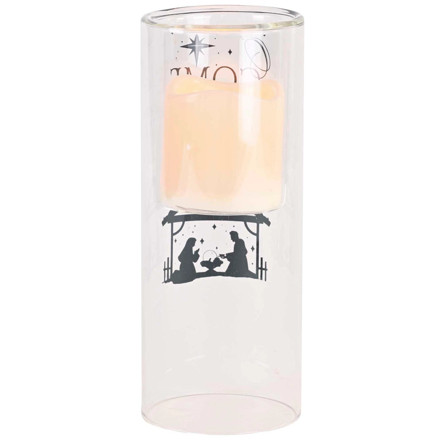 Candleholder O Come Let Us Adore 10in