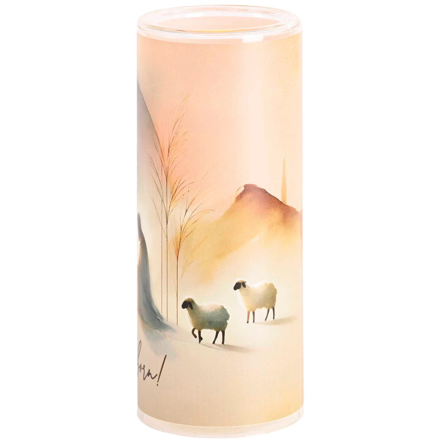 Candleholder Nativity Christ Is Born 10"