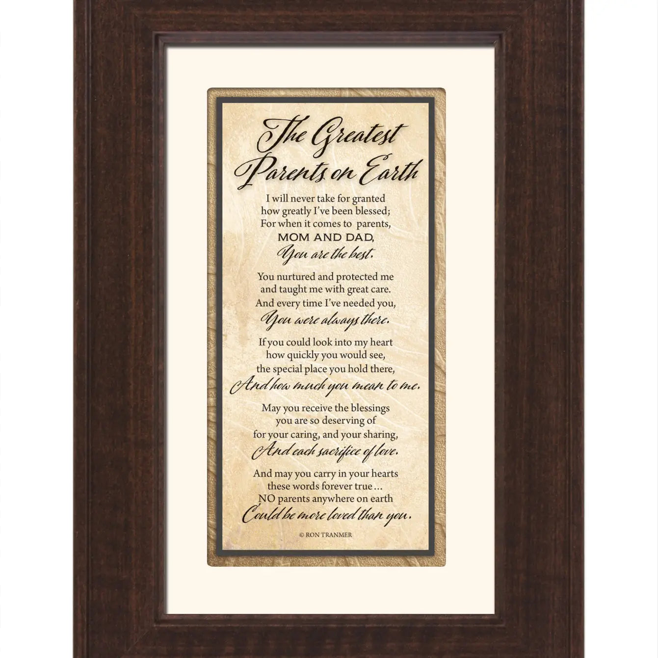 The Greatest Parents On Earth - Traditions 8.5 X 12.5