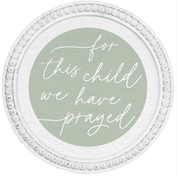 Beaded Art Round-Child We Prayed (14″ x 14″)
