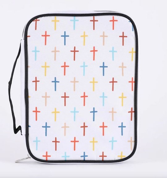 Colorful Crosses Canvas Bible Cover, Medium