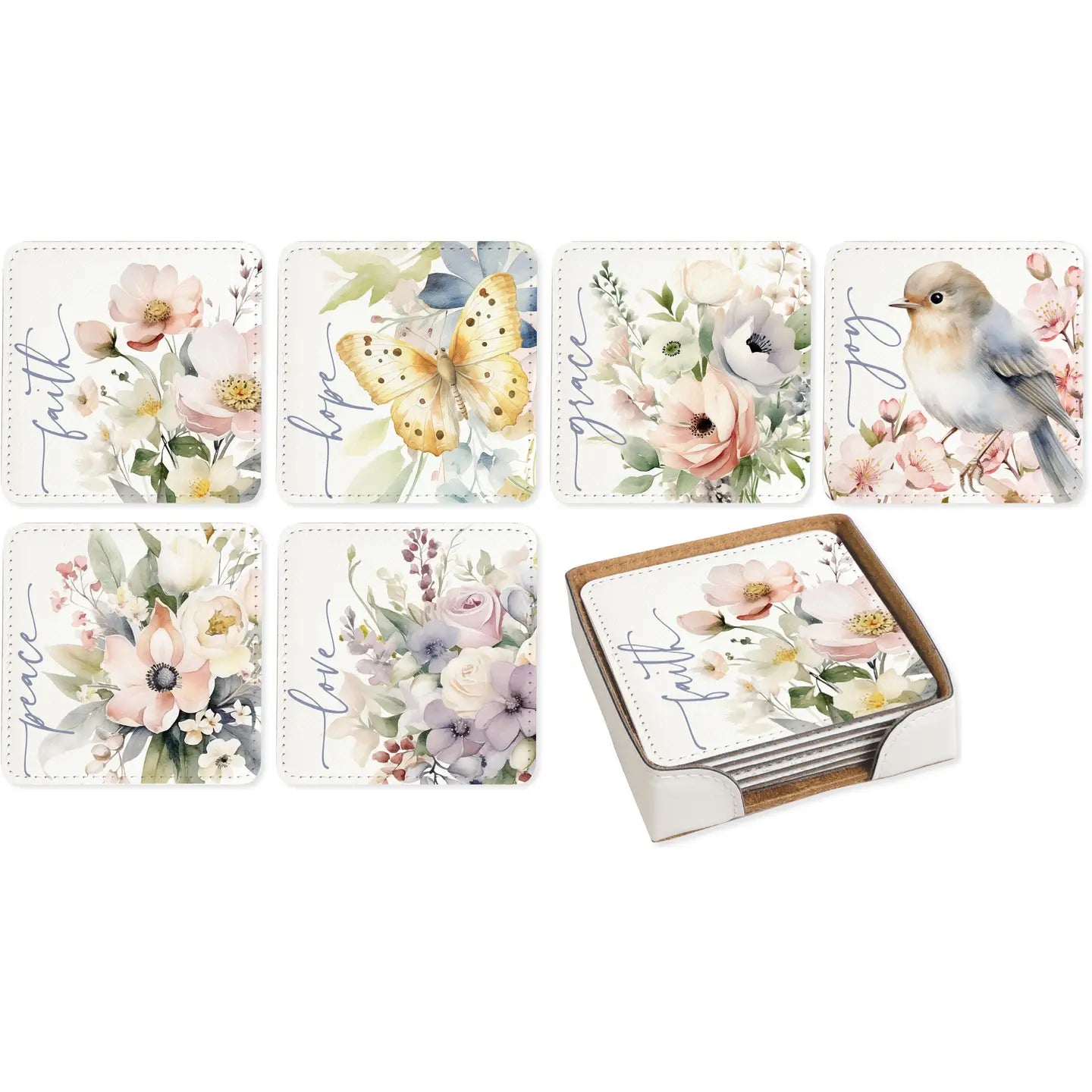 Soft Pastel Assorted - Coaster Set - 6 Assorted