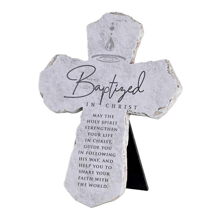 TABLETOP CROSS BAPTIZED IN CHRIST 7H