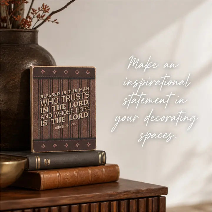 Tabletop Plaque Blessed Is the Man 3x4