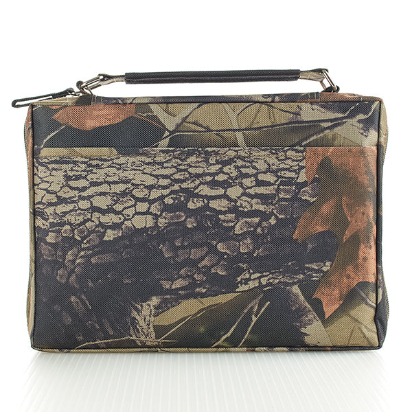 Stand Firm Oak Moss Camo Poly-Canvas Organizer Bible Cover - 1 Corinthians 16:13, Medium