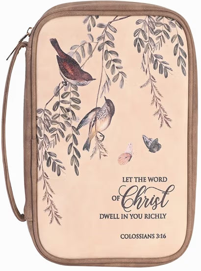 Bible Cover-Let the Word of Christ-Brown-Large