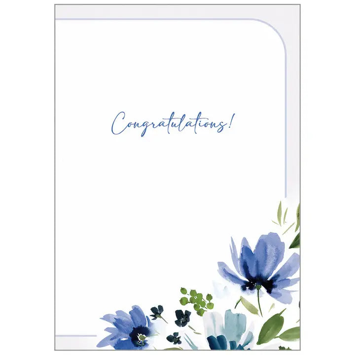 Happy Blue Flowers - Faith Congratulations Card- SVD112109