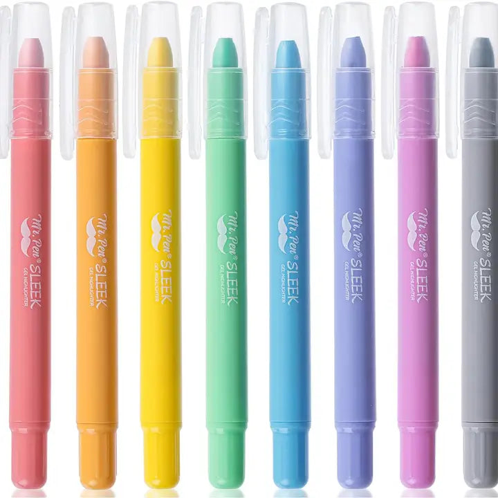 Mr. Pen Gel Highlighter - Sharpenable Tip, Pastel, 8 Pack