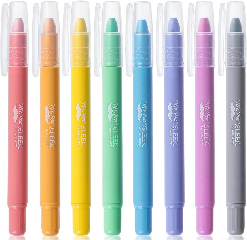 Mr. Pen Gel Highlighter - Sharpenable Tip, Pastel, 8 Pack