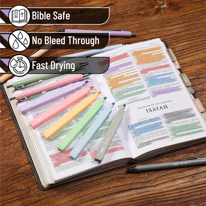 Mr. Pen Aesthetic Highlighters and Pens No Bleed, 12 Pack