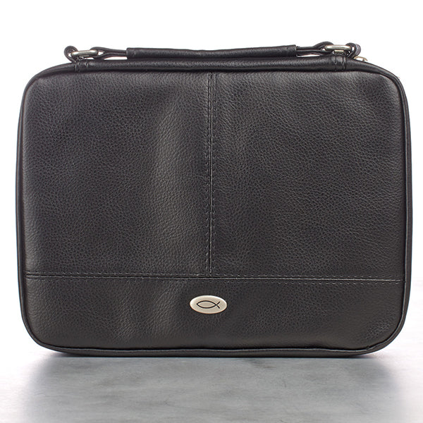 Two-fold LuxLeather Bible Cover Organizer, Black, Small