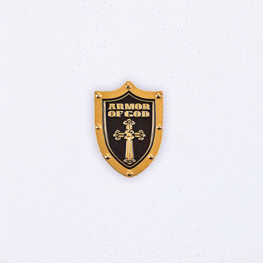 Armor of God Lapel Pin, Gold & Black