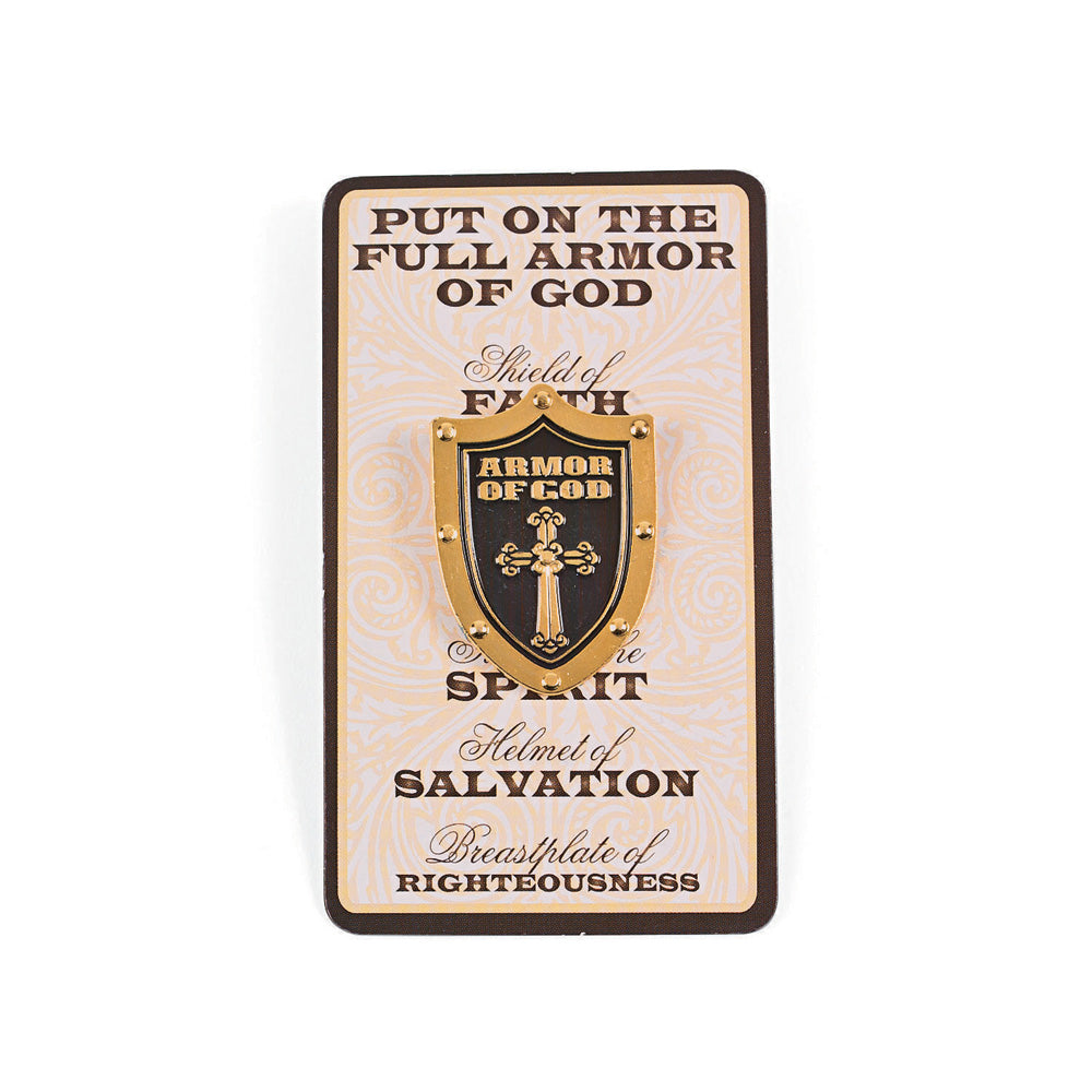 Armor of God Lapel Pin, Gold & Black