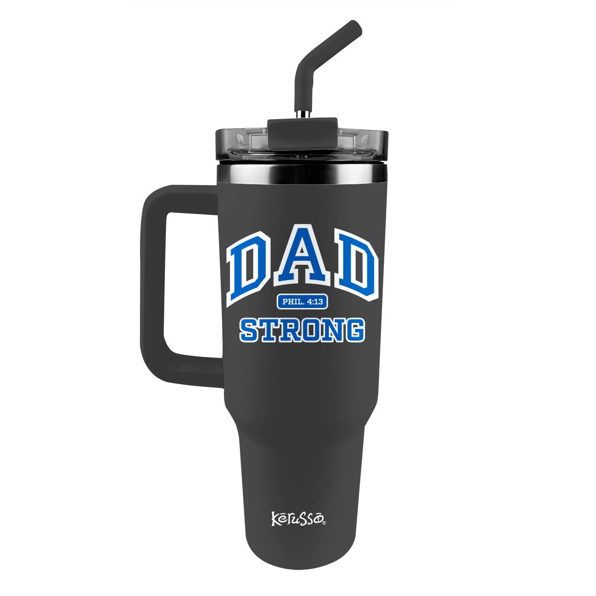 Kerusso 40 oz Stainless Steel Mug with Straw Dad