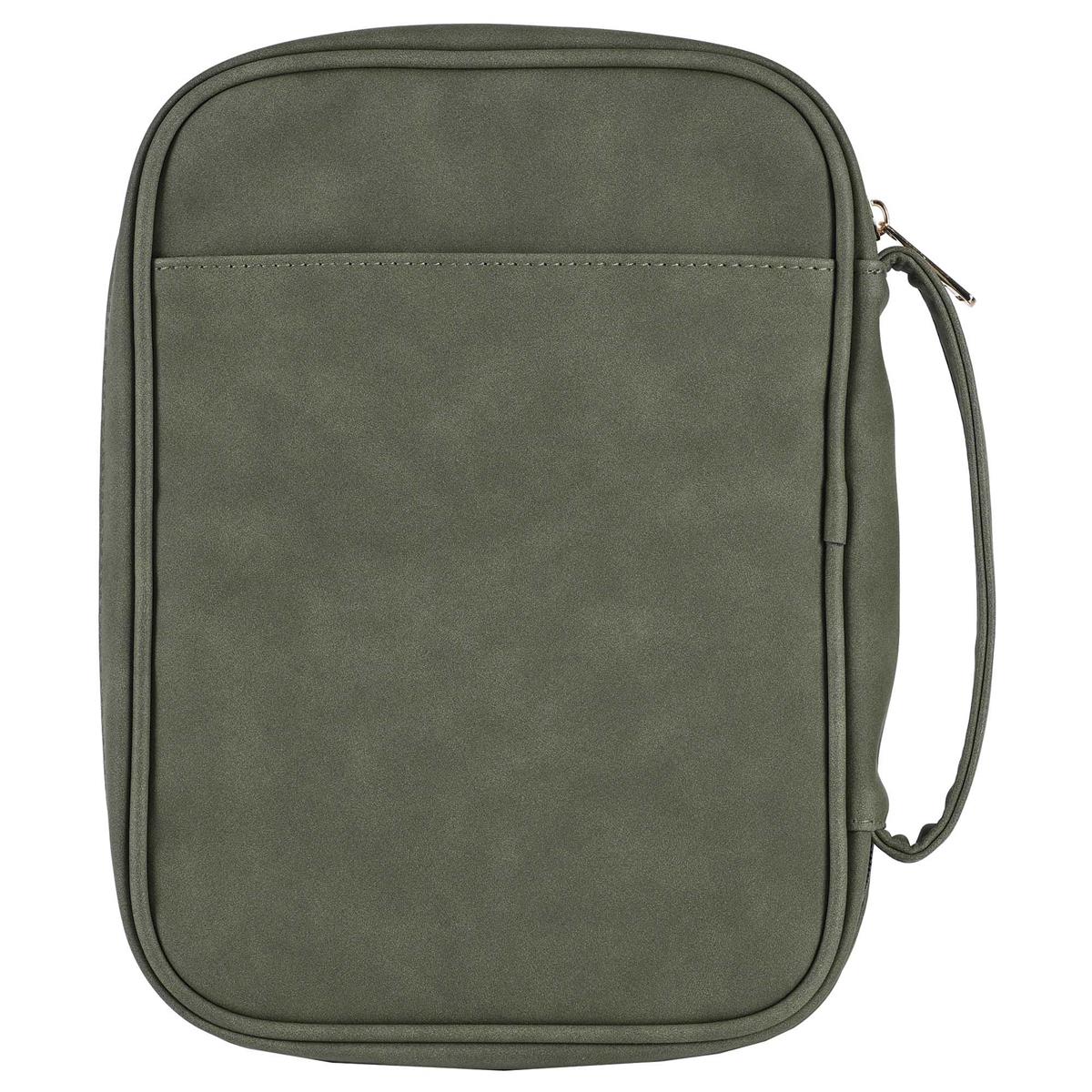 Bible Case Embroidered Cross Green XLrg