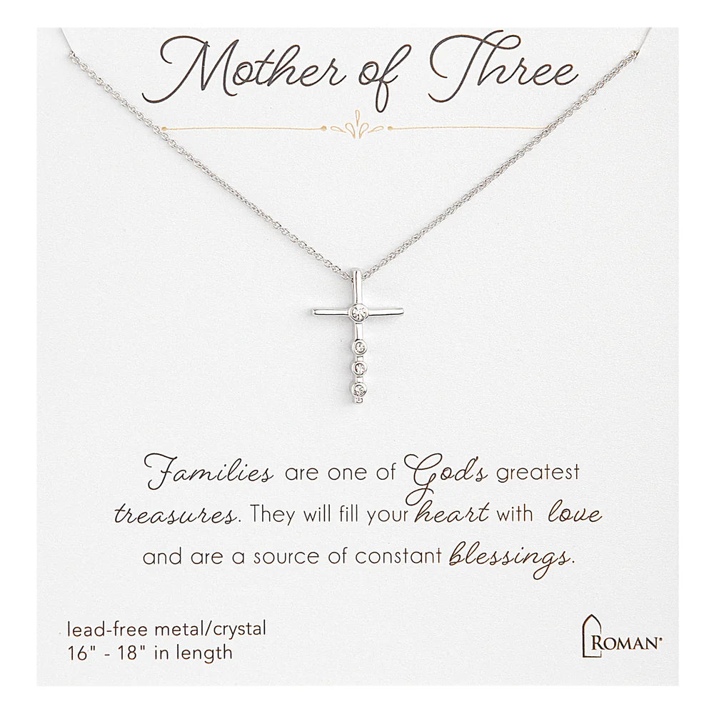 Mother of Three Necklace, Silver
