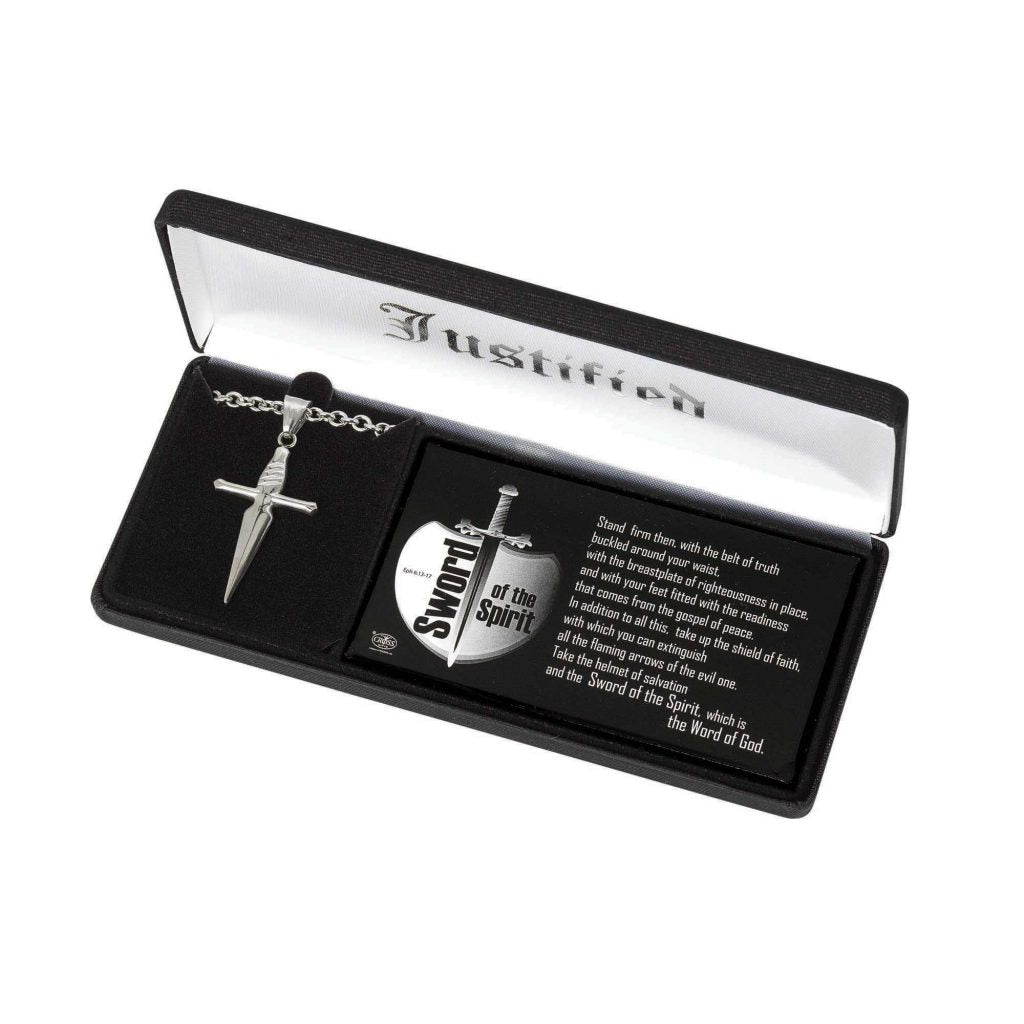 Sword of the Spirit Men's Necklace, 24" Chain