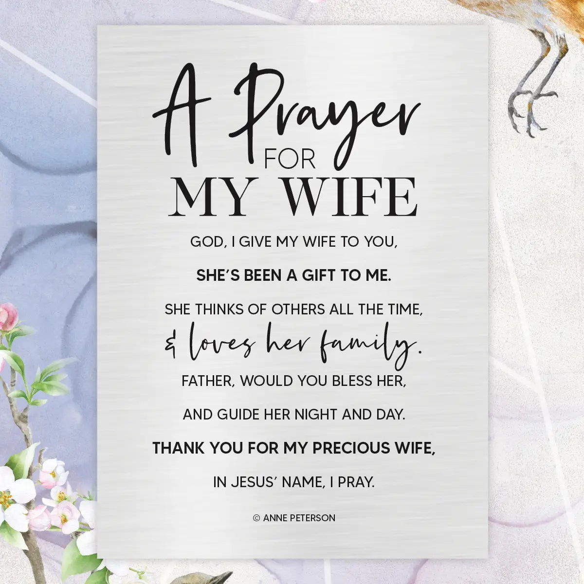 Prayer For My Wife - Renew My Soul 6X9 Wood Plaque