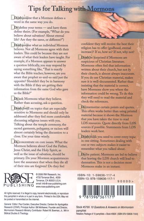 10 Questions & Answers on Mormonism Pamphlet