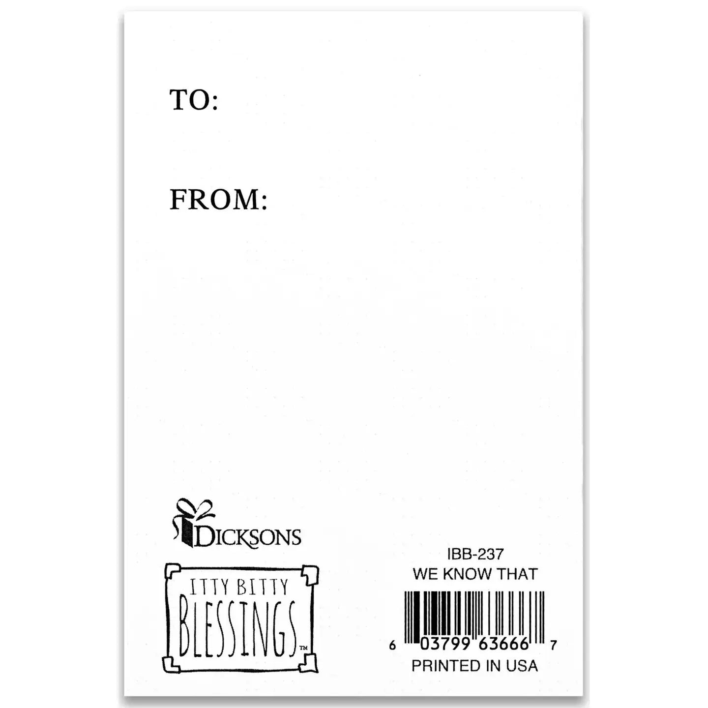 God Works For the Good Itty Bitty Blessings Card
