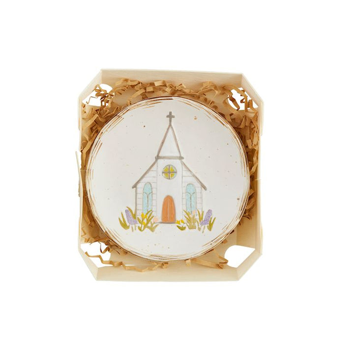 White Cross Boxed Trinket Dish