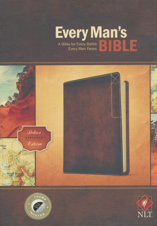 NLT Every Man's Bible: Deluxe Explorer Edition-Rustic Brown LeatherLike Indexed