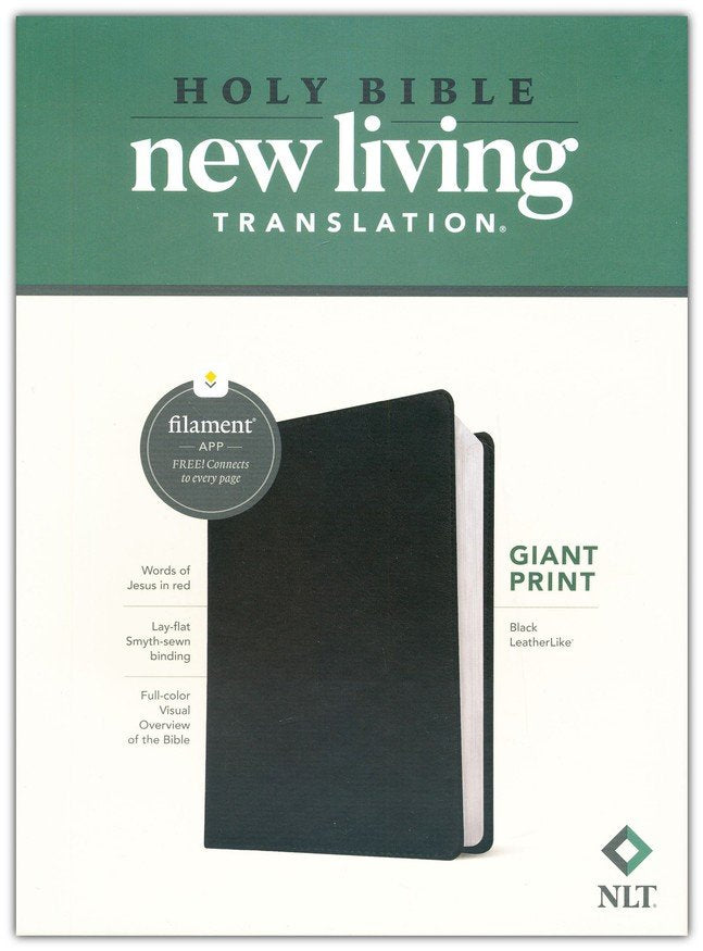 NLT Giant Print Bible, Filament-Enabled Edition (LeatherLike, Black, Red Letter)