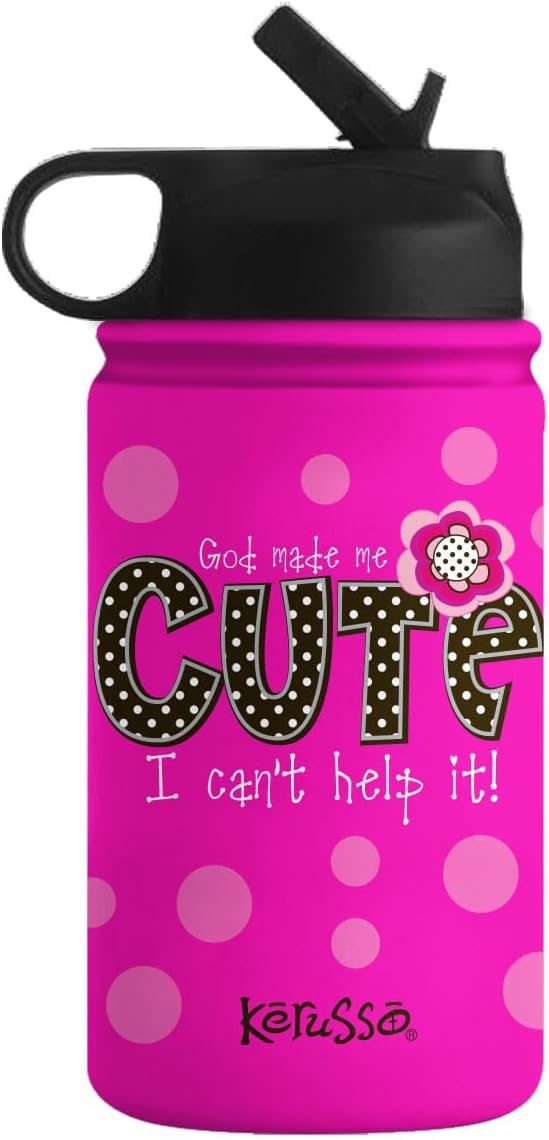 Kerusso 12 oz Stainless Steel Sport Bottle Cute