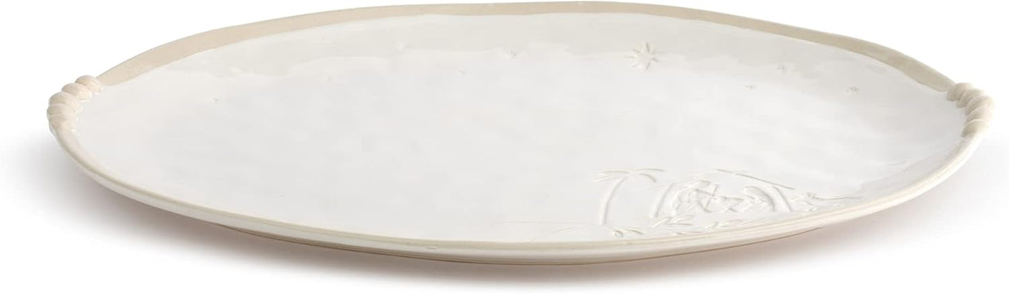 Holy Family Classic White 17.5 x 13 Inch Ceramic Serving Plate Platter