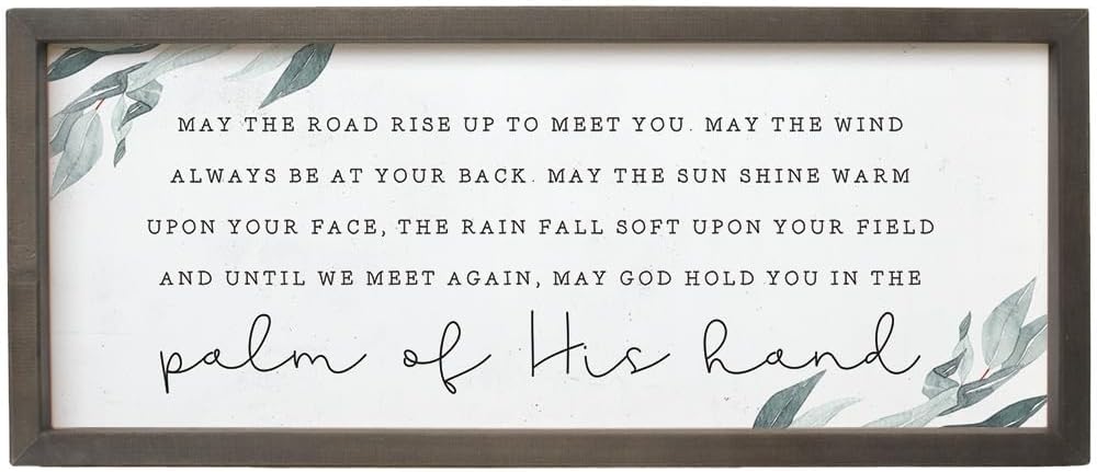 The Palm of His Hand, 10x24 inch Wood Sign