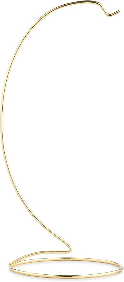 Gold Tone 11 x 4 Inch Iron Christmas Ornament Display Stand