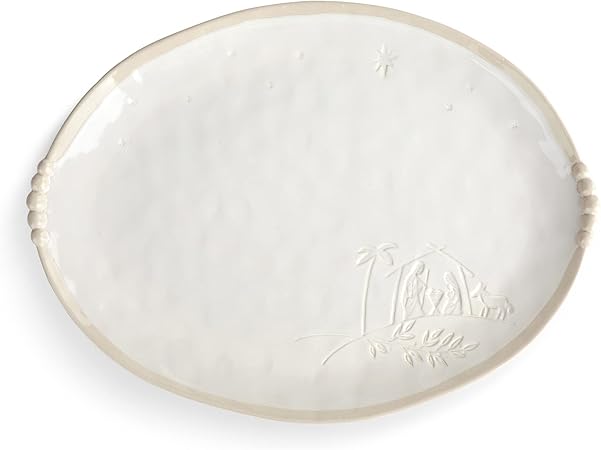 Holy Family Classic White 17.5 x 13 Inch Ceramic Serving Plate Platter