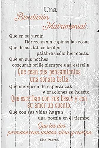 Una Bendición Matrimonial - Marriage - Inspirational Saying in Spanish 6x9 Wood Plaque