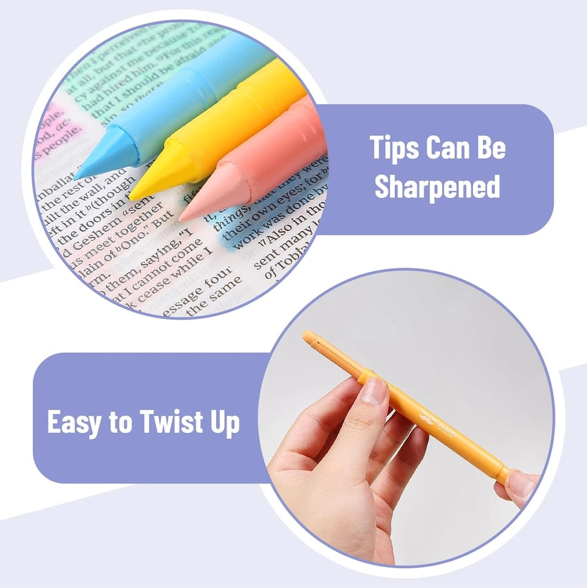 Mr. Pen Gel Highlighter - Sharpenable Tip, Pastel, 8 Pack