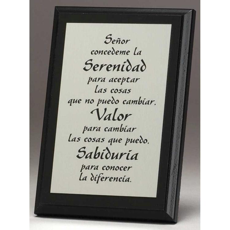 Serenity Prayer Spanish Plaque