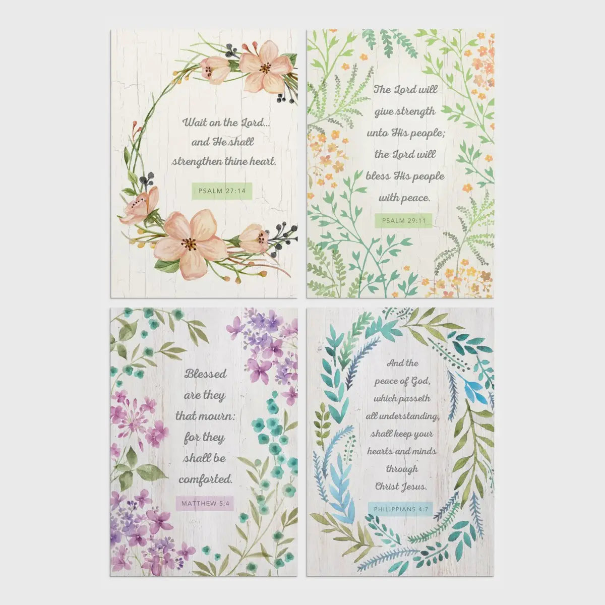 Sympathy - Botanical Frames - 12 Boxed Cards and Envelopes, KJV