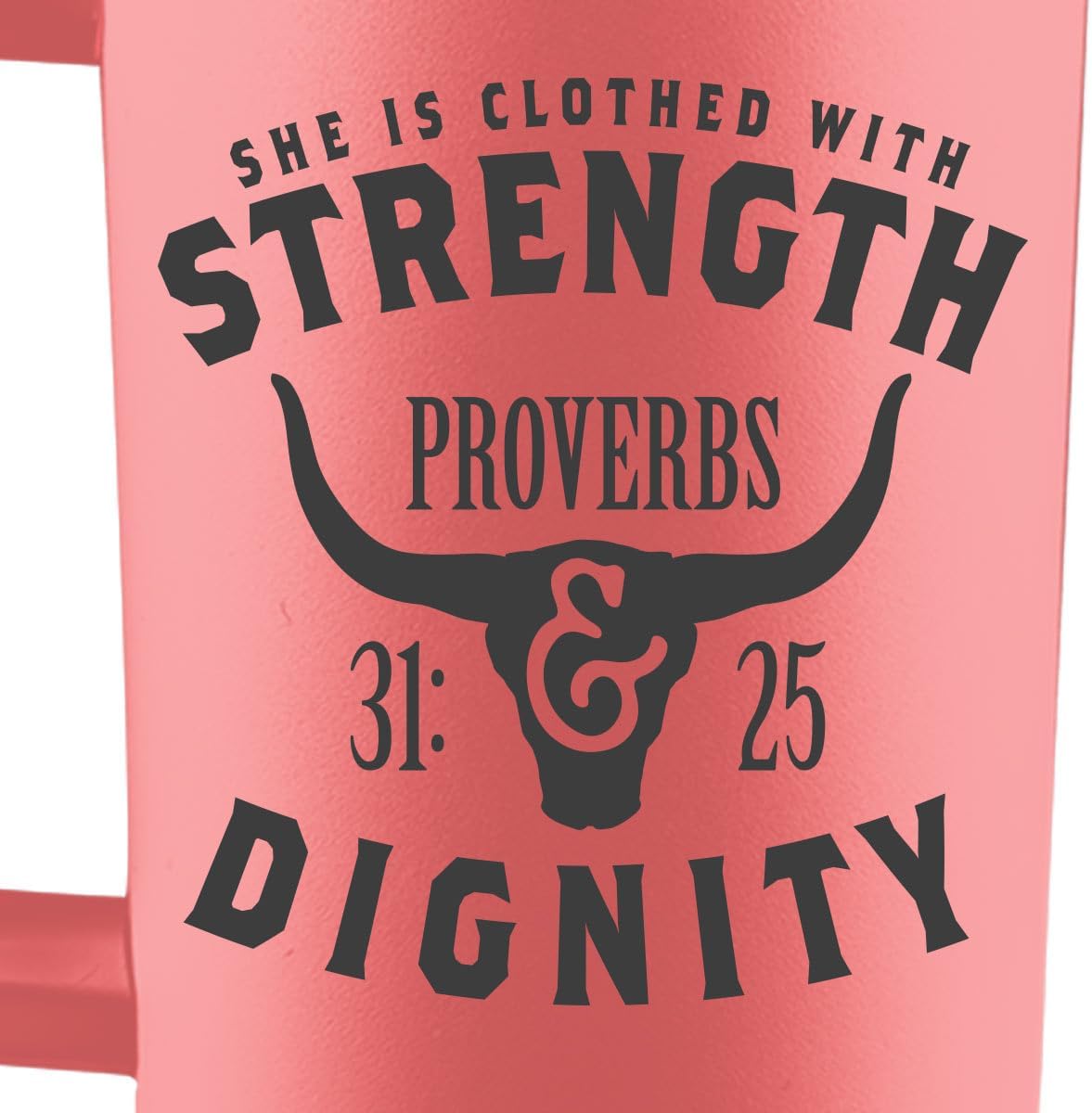 Kerusso Strength and Dignity Proverbs 31:25, 40 oz Stainless Steel Travel Tumbler with Lid