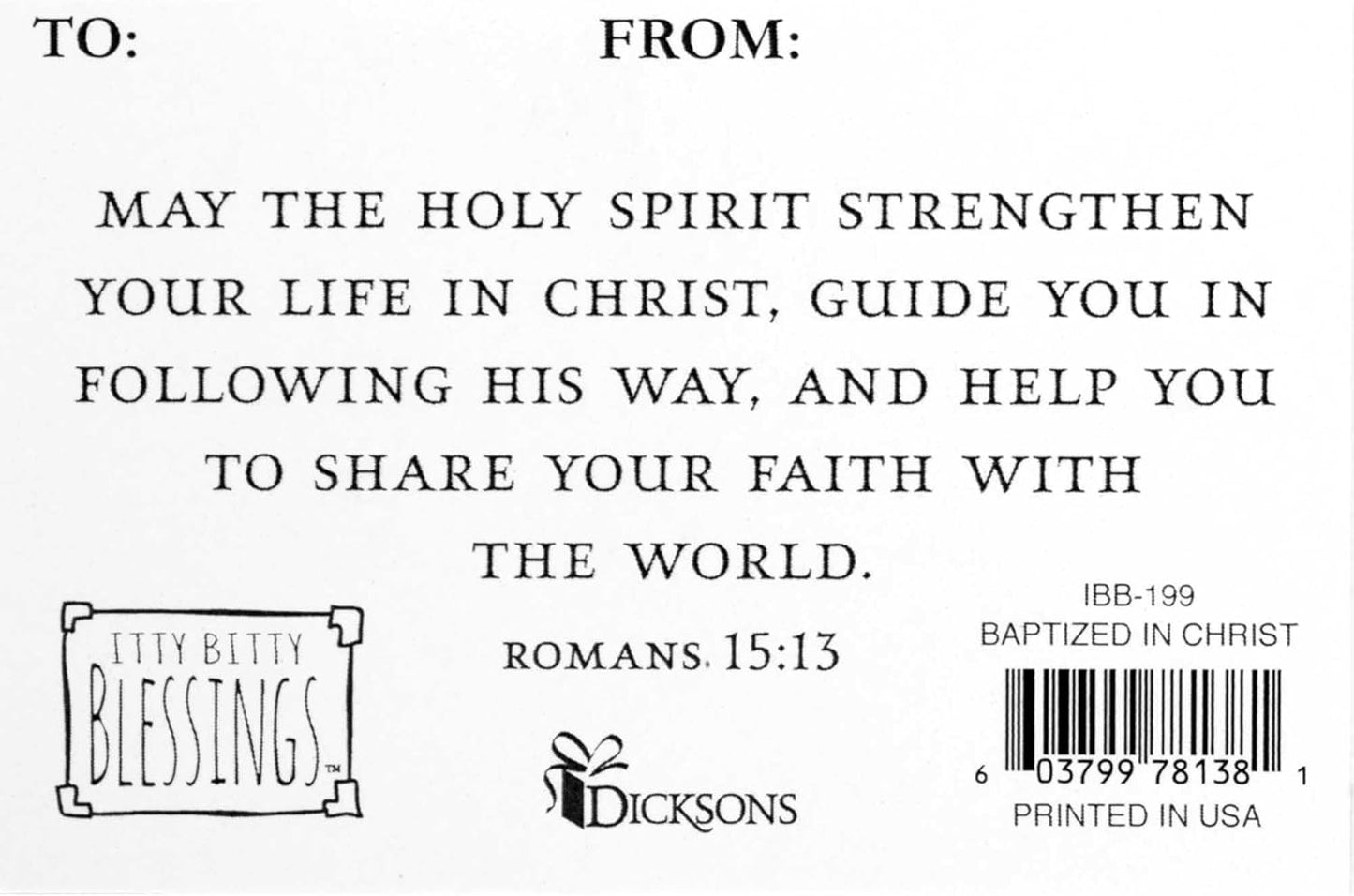 Baptized Mini Cross Figurine with Card