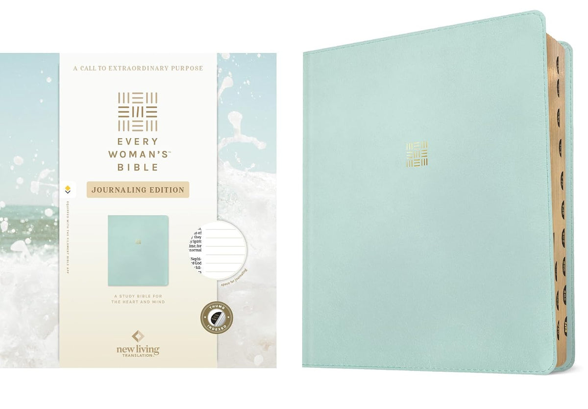 NLT Every Woman's Bible, Journaling Edition, Filament Enabled (LeatherLike, Seafoam Blue, Indexed, Red Letter)