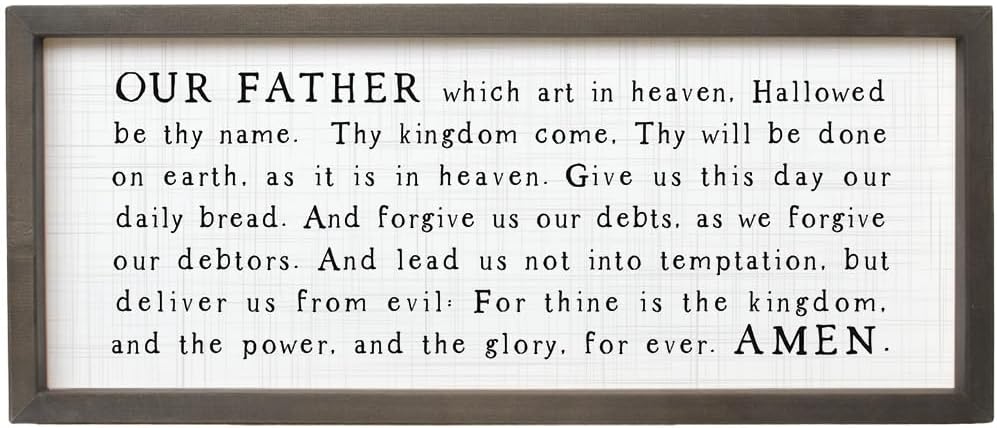 The Lord's Prayer - 10 x 24 in Rustic Wood Sign