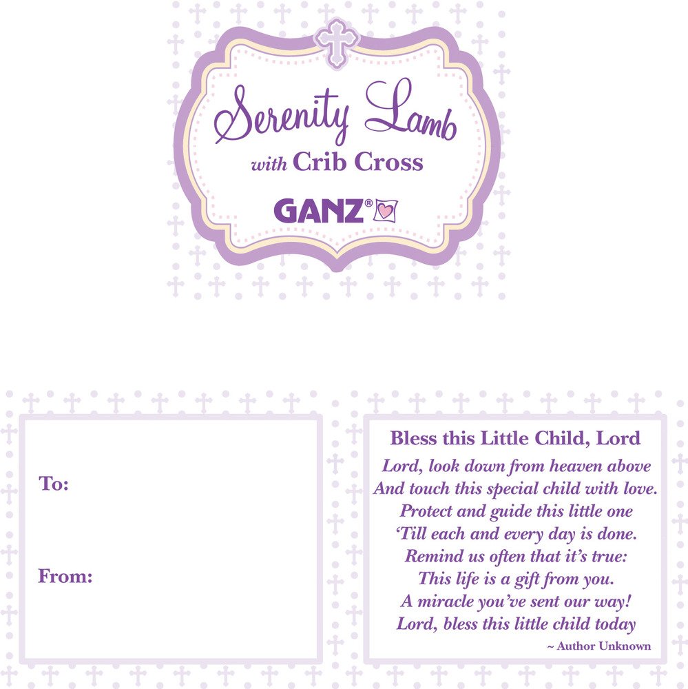 Serenity Lamb with Crib Cross, Pink, 13"