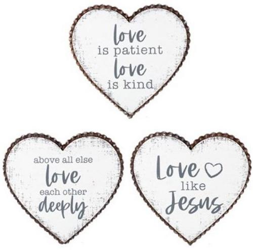LOVE AND FAITH BEADED HEART