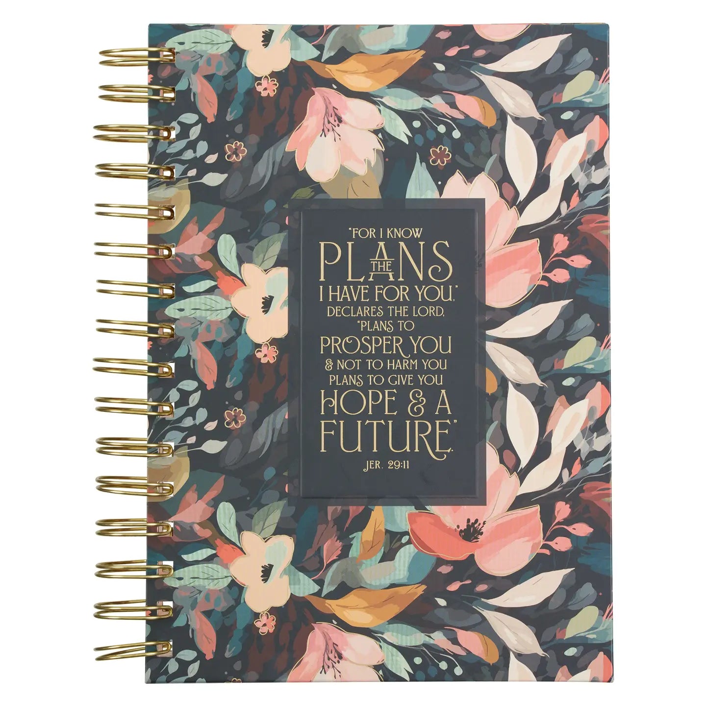 Hope and a Future Midnight Botanical Large Spiral Journal