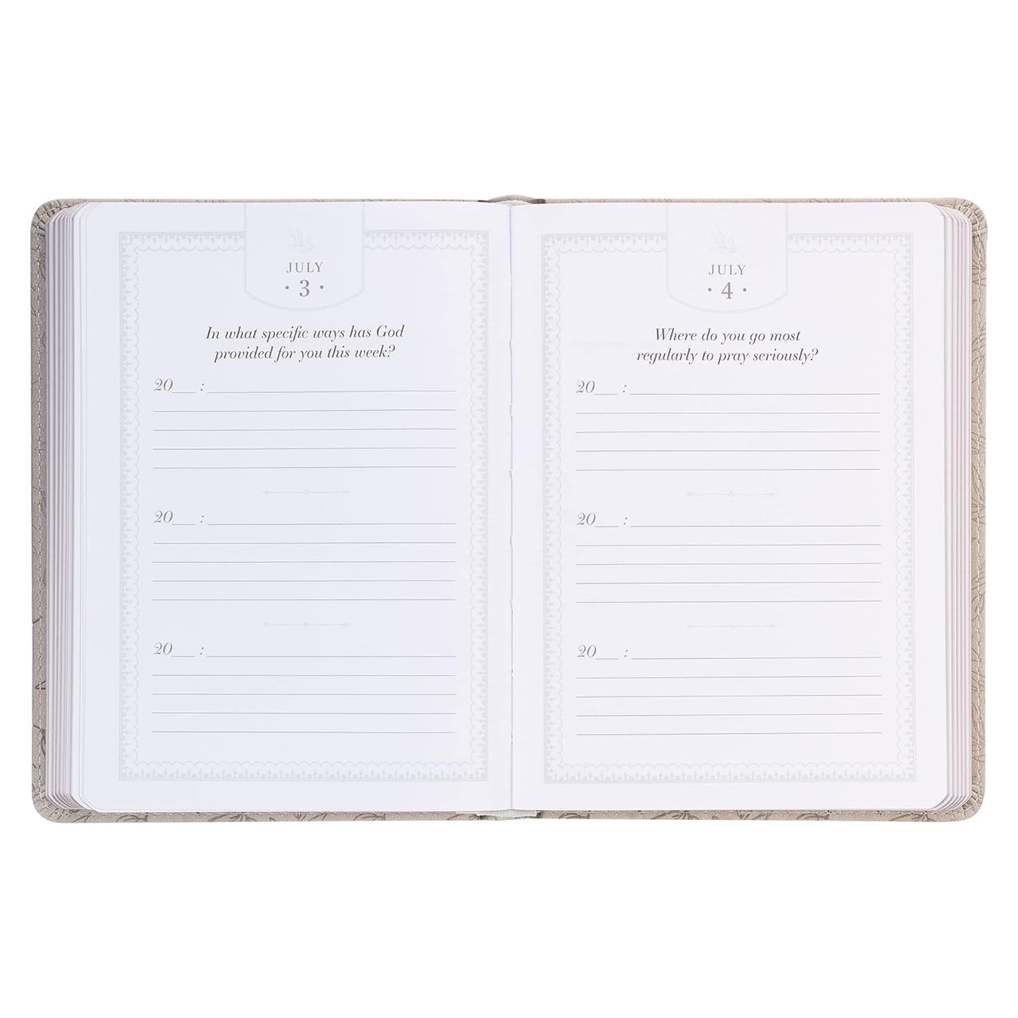 Prompted Faux Leather 3-Year Q & A Journal Taupe