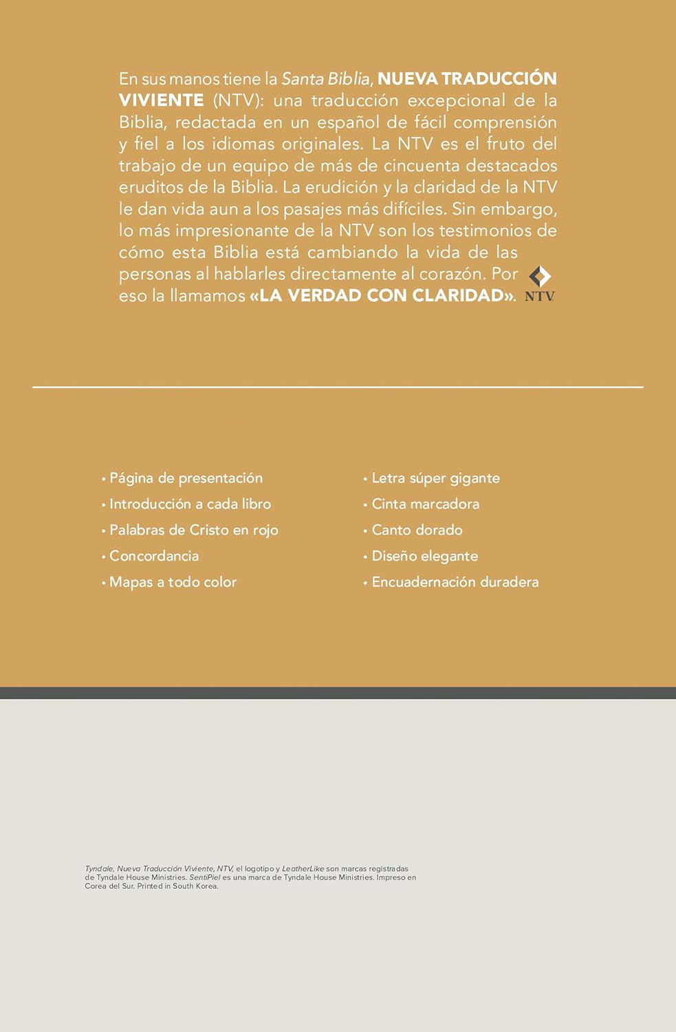 Santa Biblia NTV, letra súper gigante (SentiPiel, Beige, Índice, Letra Roja) (Spanish Edition)