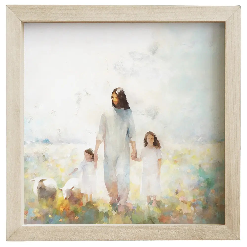 Jesus Children Art - Rustic Frames