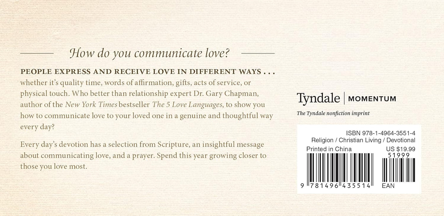 The One Year Love Language Minute Devotional: A 365-Day Daily Devotional for Christian Couples, Hardcover