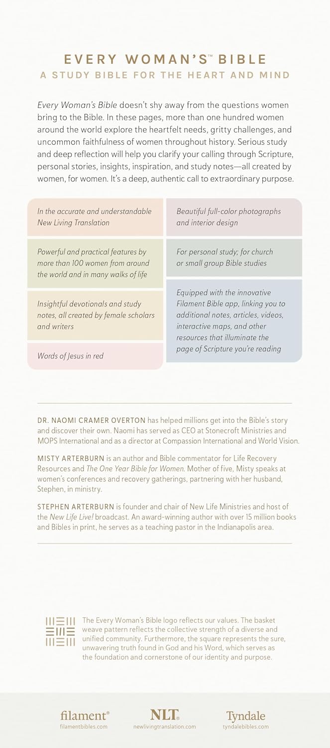 NLT Every Woman’s Bible, Filament Enabled (LeatherLike, Olive Branch Green, Red Letter)